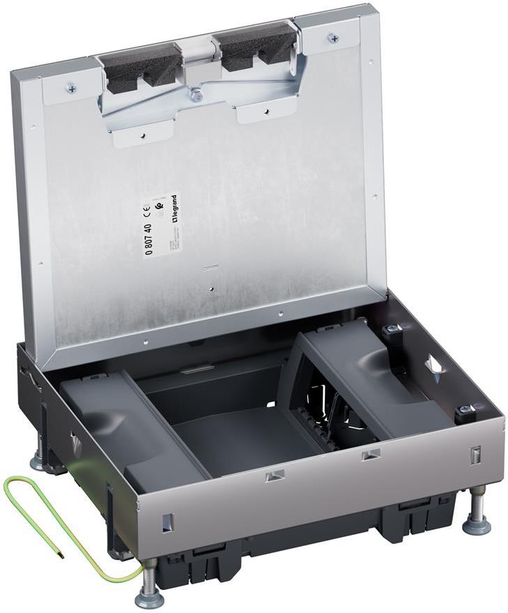 Подова кутия метална за пълно вграждане в двоен под 12 (2х6) мод. за верт. монтаж на механизми Legrand