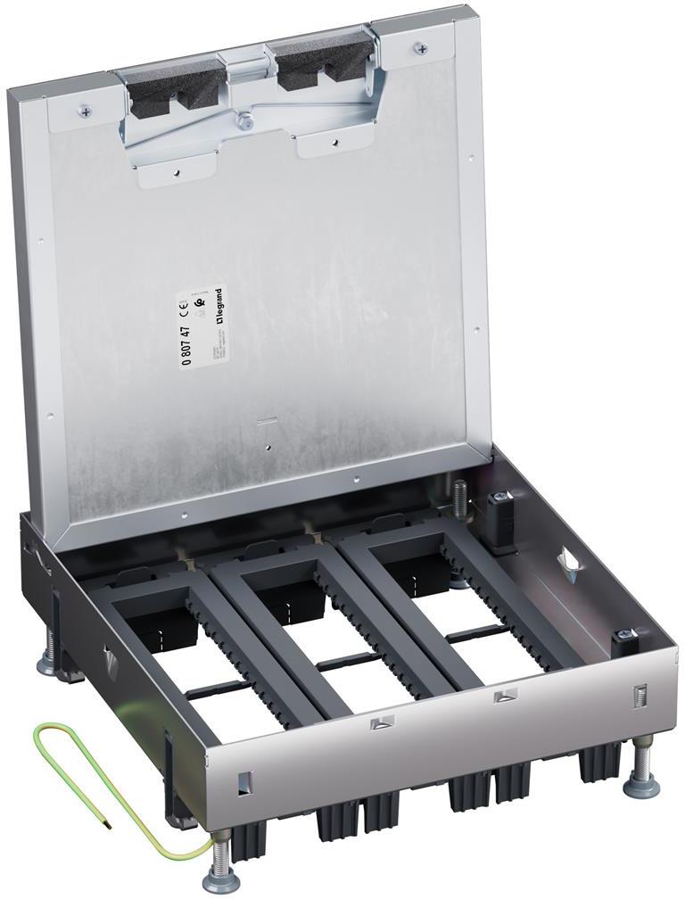 Подова кутия метална за пълно вграждане в бетон 24 (3х8) мод. за хор. монтаж на механизми Legrand