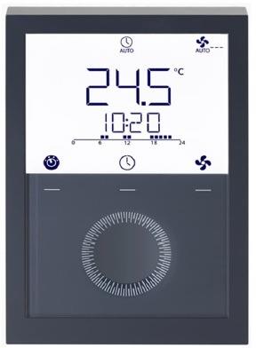 Термостат за отопление и охлаждане 5…40 °C с LCD дисплей и седмичен таймер, за 2/4 тръбни вентилаторни конвектори, черен Siemens