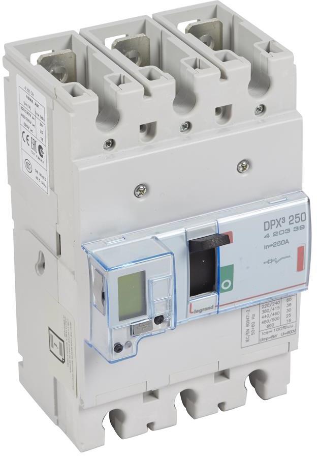 Автомат DPX3 250 електронна защита ELE 3P 250A 36кA регулируем (In x 0.4...1) Legrand