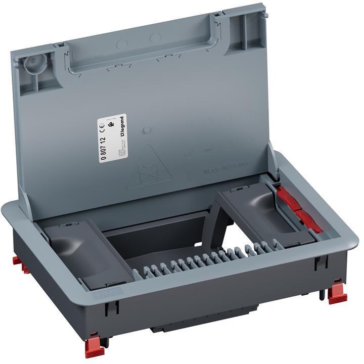 Подова кутия пластмасова в бетон 8 (2х4) мод. за верт. монтаж на механизми Legrand