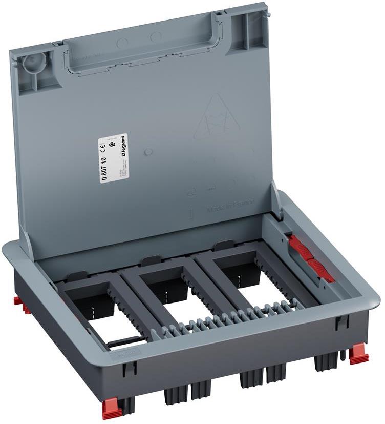 Подова кутия пластмасова в бетон 18 (3х6) мод. за хор. монтаж на механизми Legrand