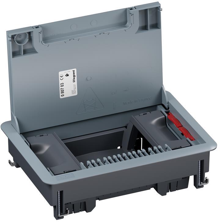 Подова кутия пластмасова в двоен под 8 (2х4) мод. за верт. монтаж на механизми Legrand