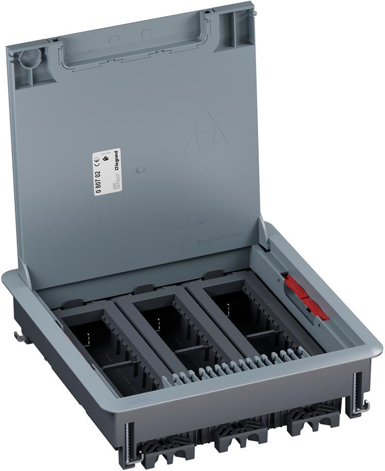 Подова кутия пластмасова в двоен под 24 (3х8) мод. за хор. монтаж на механизми Legrand