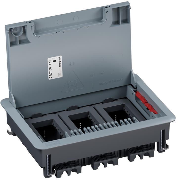 Подова кутия пластмасова в двоен под 12 (3х4) мод. за хор. монтаж на механизми Legrand