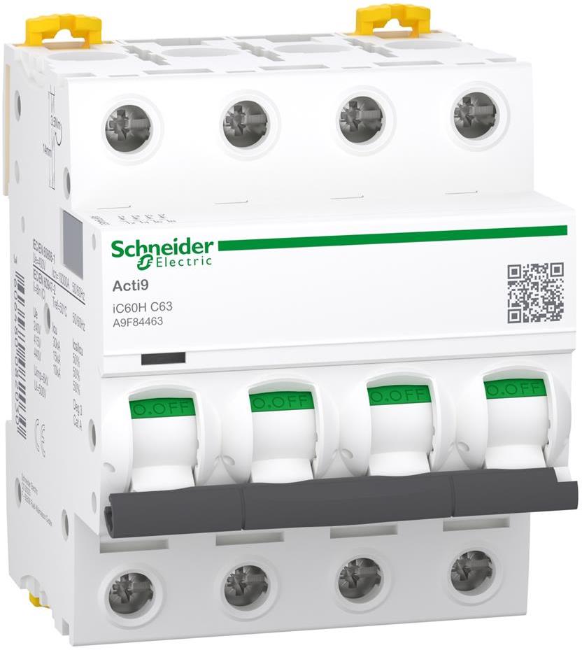 Автоматичен прекъсвач Acti 9 iC60H 4P 63A крива C 10kA SE