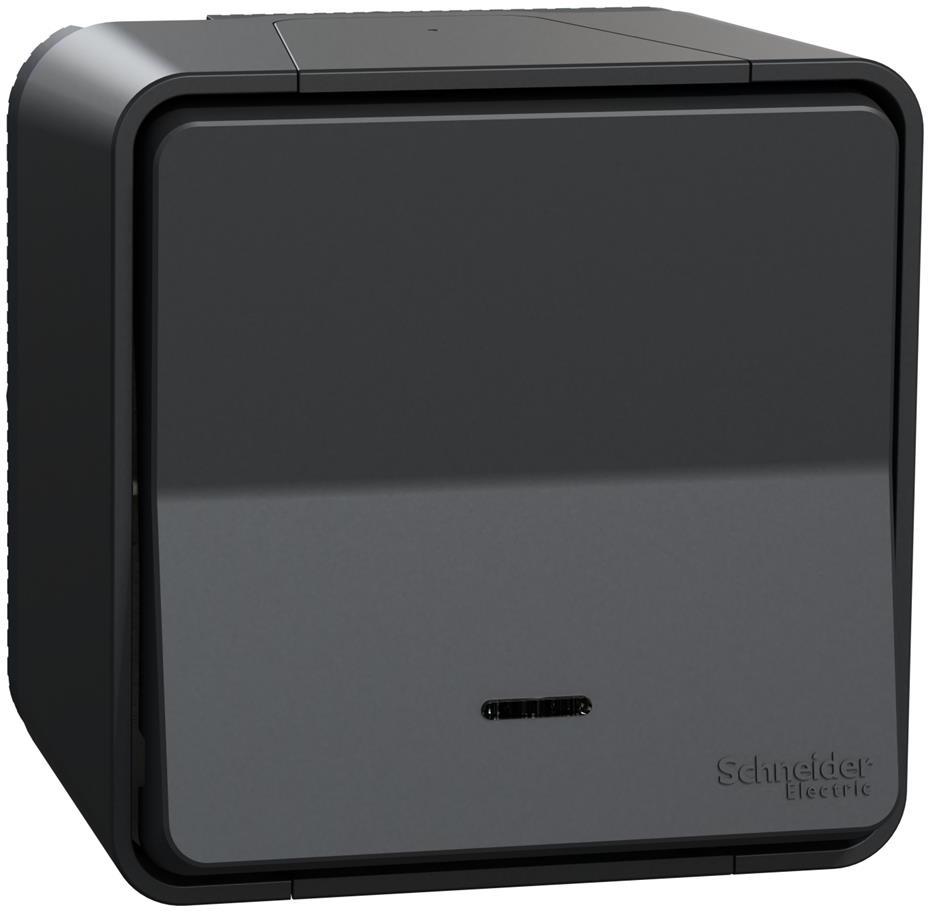 Девиаторен ключ с подсветка моноблок IP55 цвят Антрацит Mureva SE