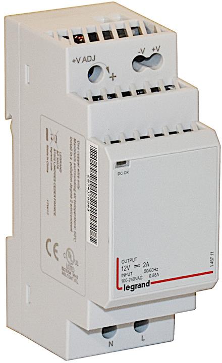 Захранващ блок 1P In:100...240Vac Out:12Vdc 2A, 2DIN, Legrand
