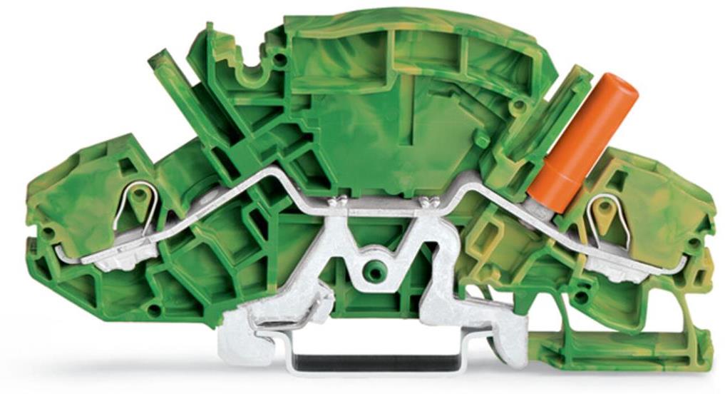 Редова клема ЖЪЛТО/ЗЕЛЕНА 6мм2 БЕЗВИНТОВА със заземителна връзка към основата съсерия 2007 TOPJOB® S Wago