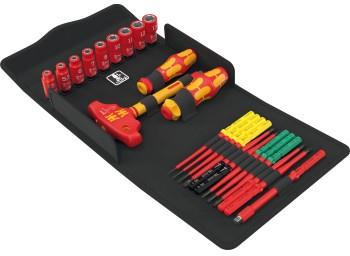 Комплект отвертки, 3x ръкохватки и 12х изолирани остриета, 24 Allrounder Kraftform Kompakt VDE 1000V Wera