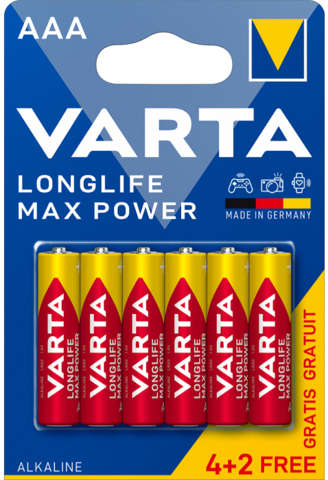 Батерия AAA 1.5V Max Power (4+2 бр. блист.) Varta
