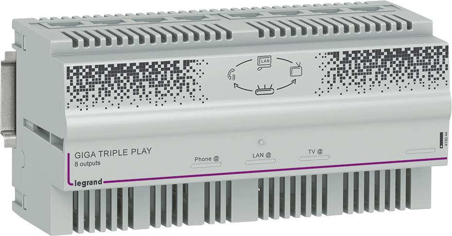 Мрежов комутатор, 8x 1 Gbps + 3x Gbps uplink порт, TEL/LAN/TV, 8DIN Legrand