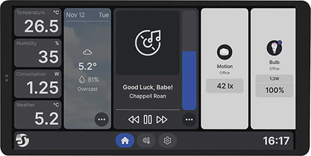 Пулт за управление със Smart реле 1х On/Off 5A изисква неутрала черен Shelly Wall Display X2i - 072766