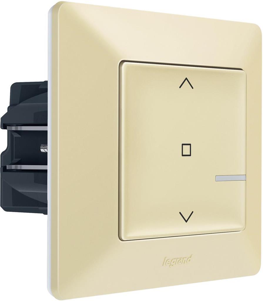 Ключ за щори жичен Smart, ИЗИСКВА НЕУТРАЛА, Valena Life Крем с рамка Legrand с Netatmo