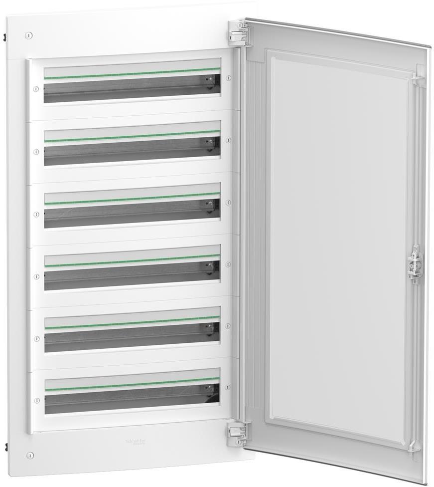 Табло за скрит монтаж PrismaSet XS 144 модула (6х24) мод. с прозрачна врата 2TB и Н и РЕ клеми SE