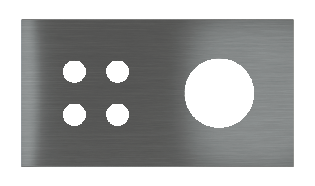 Магнитна рамка за 4 бутона и контакт шуко Proxima Metal Quantum Carbon EKINEX