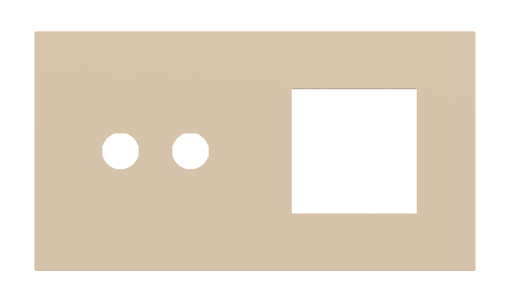 Магнитна рамка за 2 бутона и 45х45мм  Proxima Metal Beige Luxor EKINEX