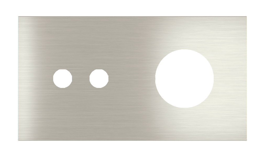 Магнитна рамка за 2 бутона и контакт шуко Proxima Metal Steel Brushed EKINEX