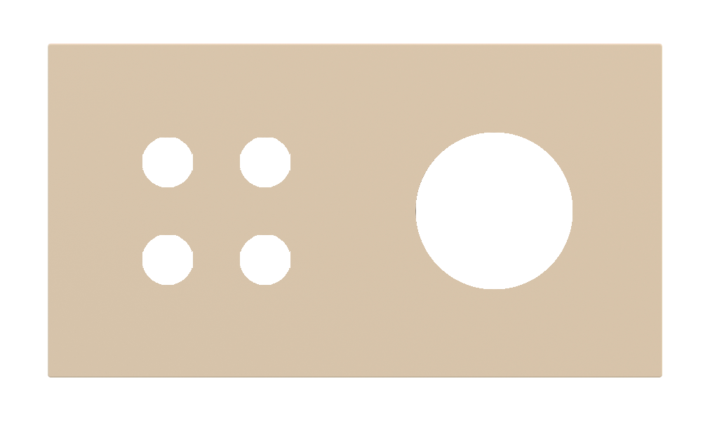 Магнитна рамка за 4 бутона и контакт шуко Proxima Metal Beige Luxor EKINEX