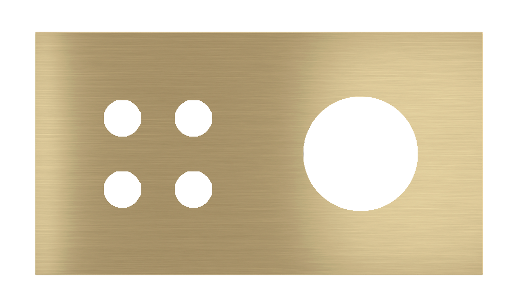 Магнитна рамка за 4 бутона и контакт шуко Proxima Metal Brass EKINEX