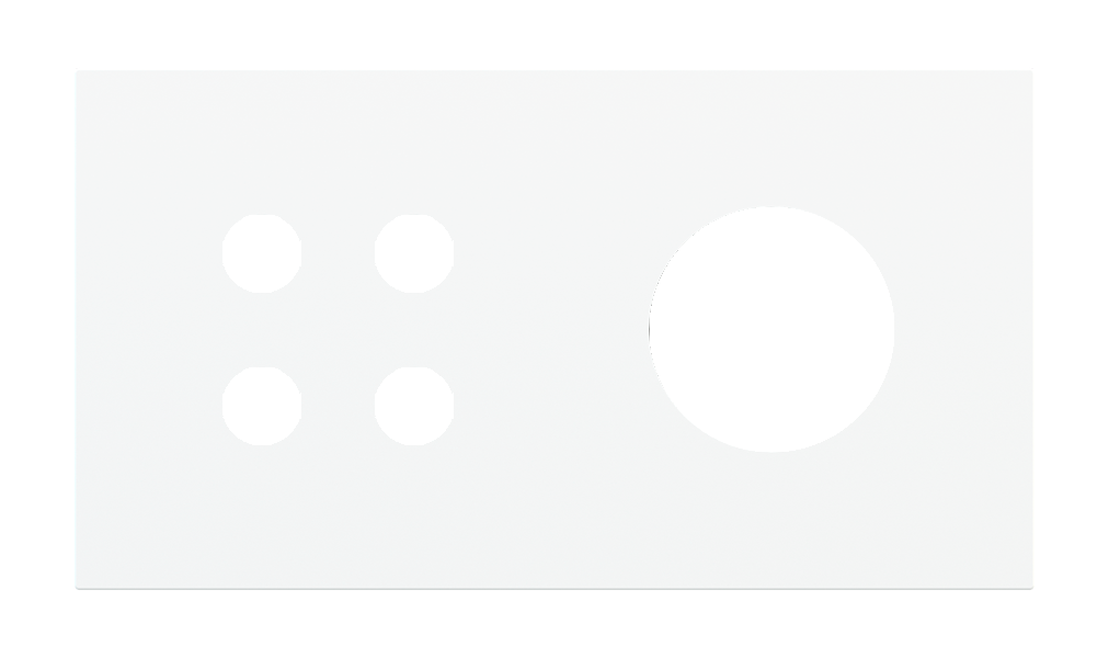 Магнитна рамка за 4 бутона и контакт шуко Proxima Metal Pure White EKINEX