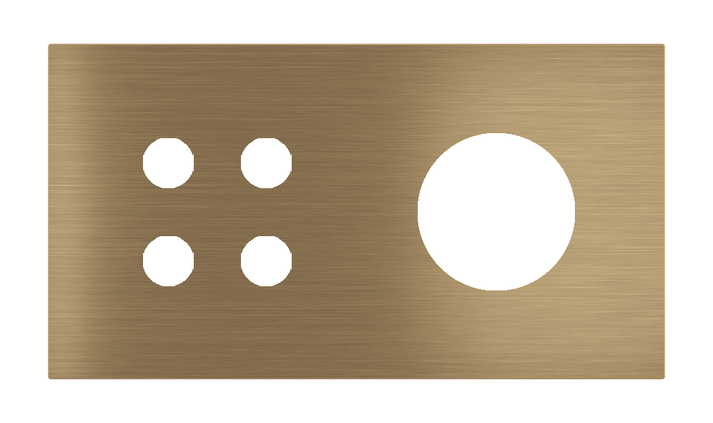 Магнитна рамка за 4 бутона и контакт шуко Proxima Metal Antique Brass EKINEX