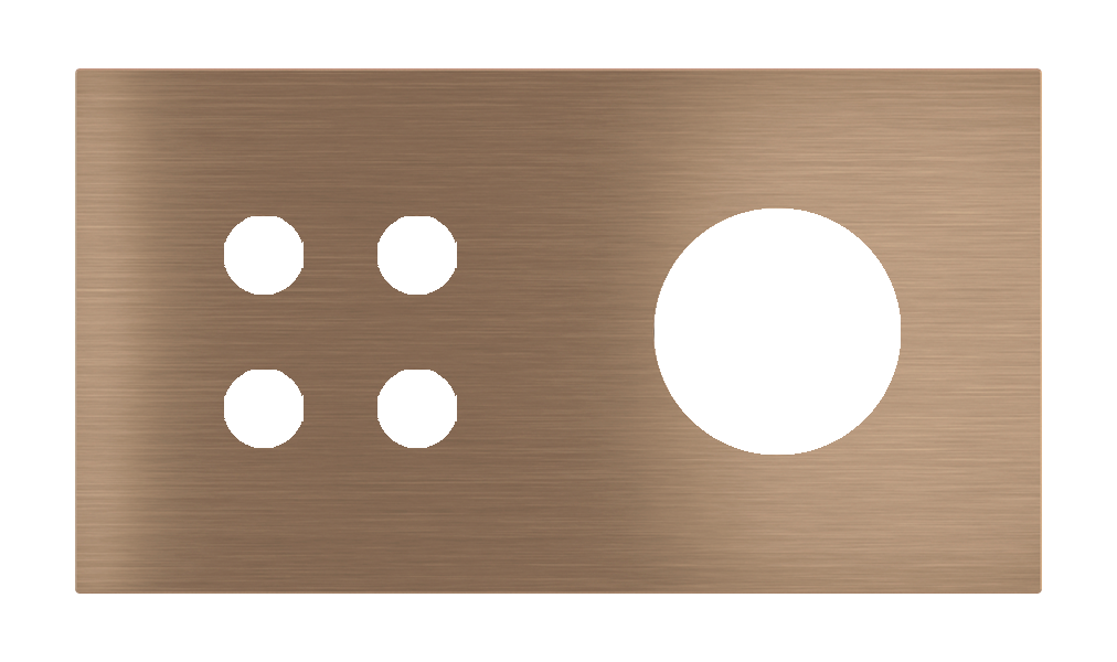 Магнитна рамка за 4 бутона и контакт шуко Proxima Metal Dark Corked EKINEX