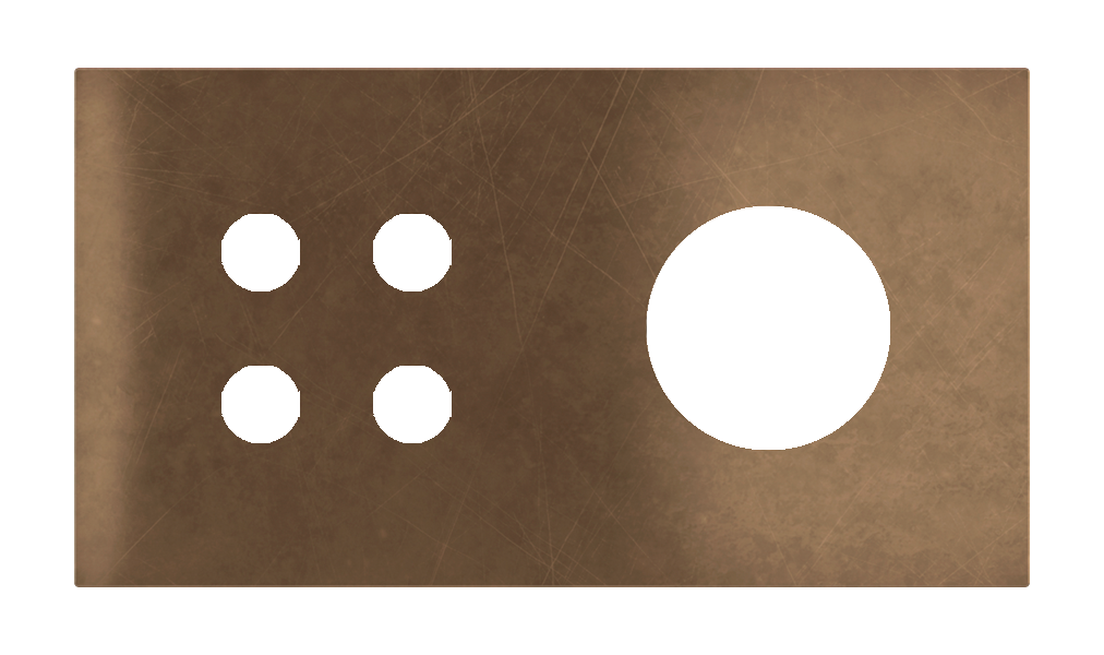 Магнитна рамка за 4 бутона и контакт шуко Proxima Metal Bronze Corked EKINEX