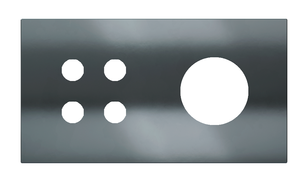 Магнитна рамка за 4 бутона и контакт шуко Proxima Metal Black Metal EKINEX