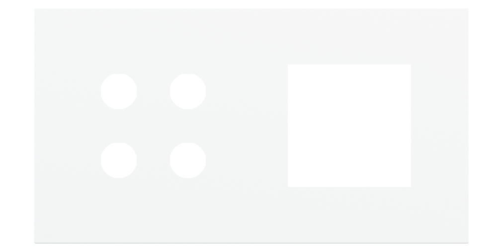 Магнитна рамка за 4 бутона и 45х45мм  Proxima Metal Pure White EKINEX