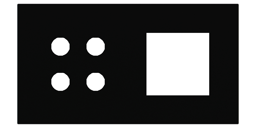 Магнитна рамка за 4 бутона и 45х45мм  Proxima Metal Insense Black EKINEX