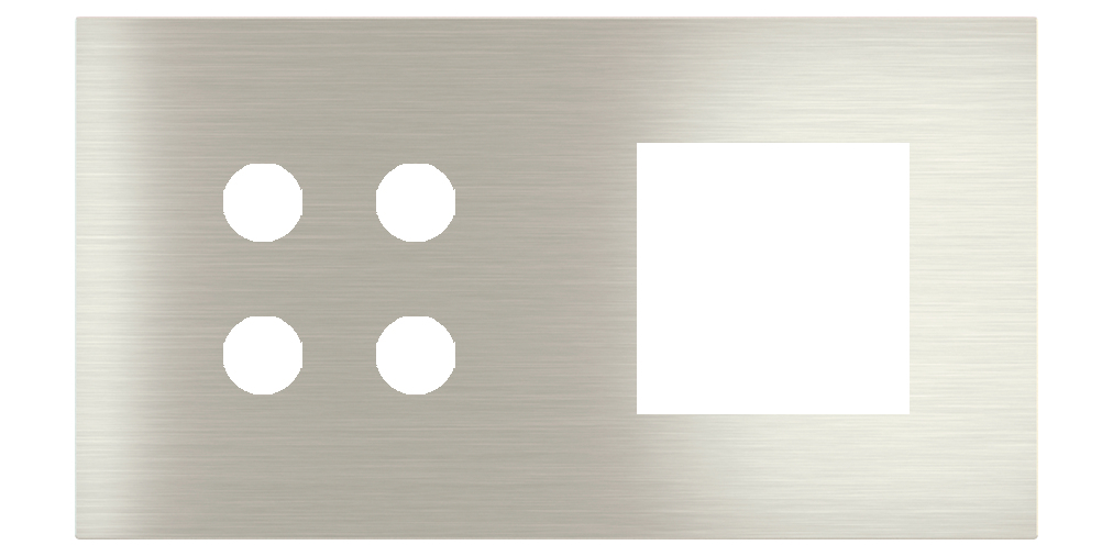 Магнитна рамка за 4 бутона и 45х45мм  Proxima Metal Steel Brushed EKINEX