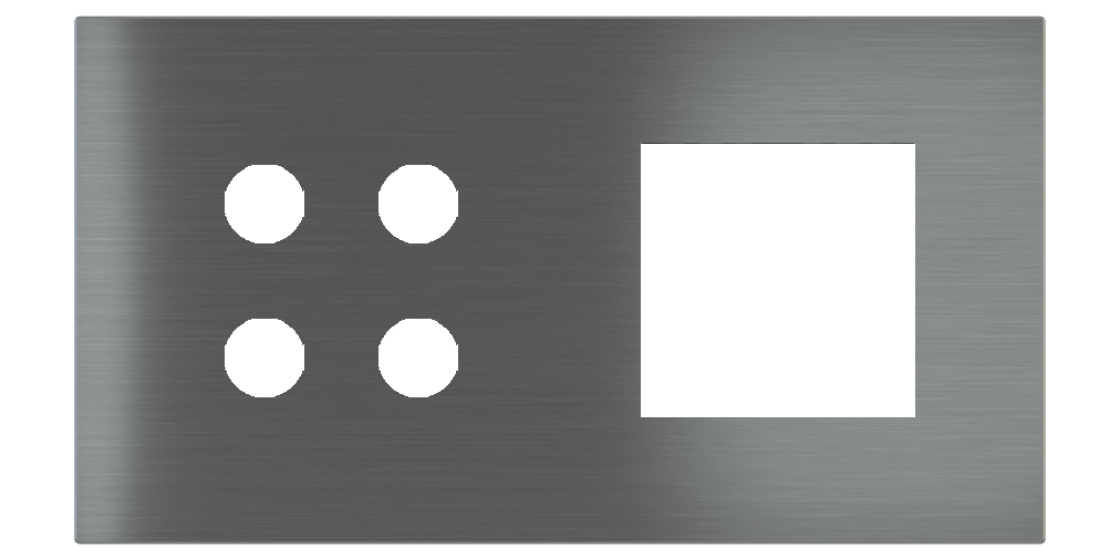 Магнитна рамка за 4 бутона и 45х45мм  Proxima Metal Quantum Carbon EKINEX