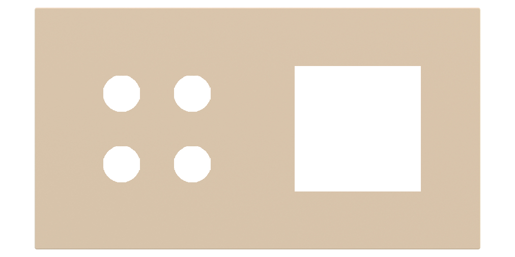 Магнитна рамка за 4 бутона и 45х45мм  Proxima Metal Beige Luxor EKINEX