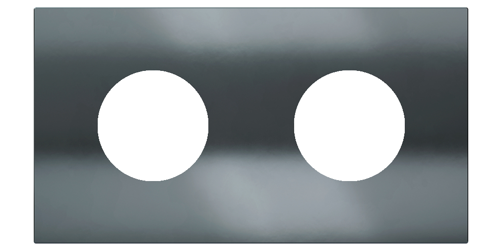 Магнитна рамка за 2 х контакт шуко Proxima Metal Black Metal EKINEX