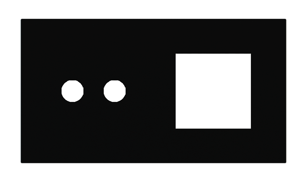 Магнитна рамка за 2 бутона и 45х45мм  Proxima Metal Insense Black EKINEX