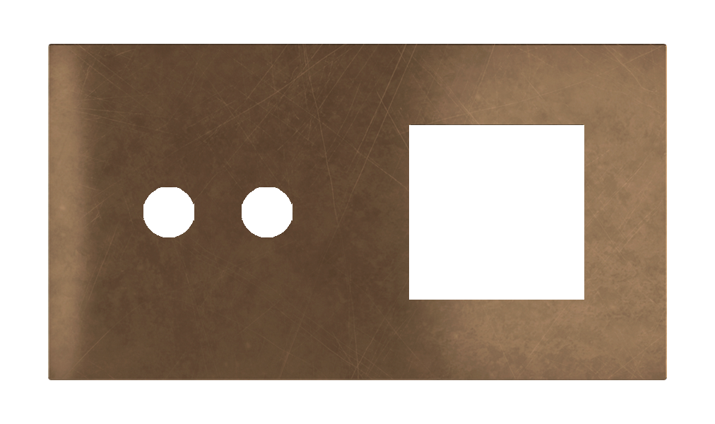Магнитна рамка за 2 бутона и 45х45мм  Proxima Metal Bronze Corked EKINEX
