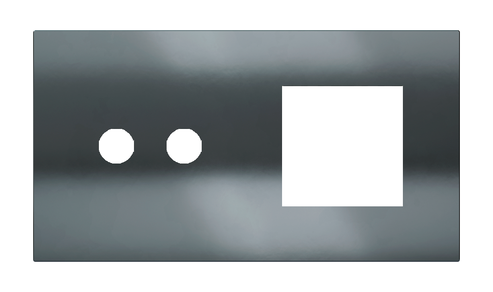 Магнитна рамка за 2 бутона и 45х45мм  Proxima Metal Black Metal EKINEX